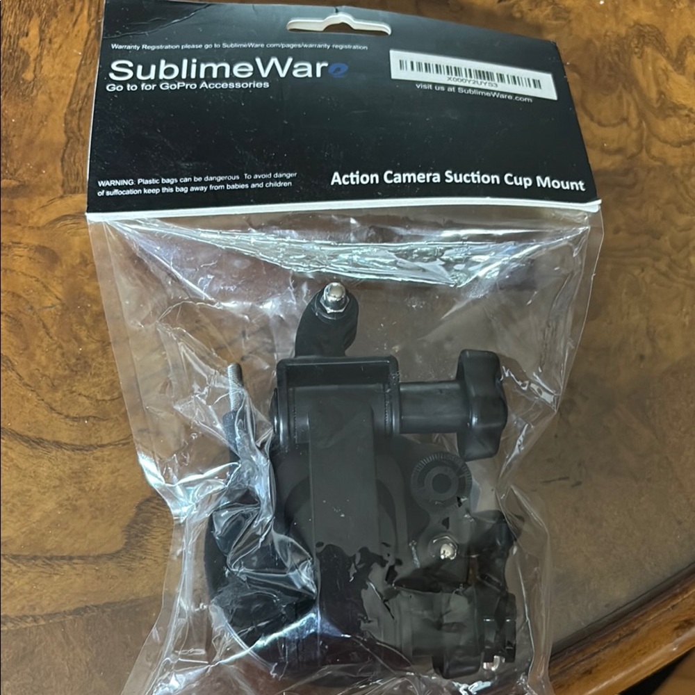 Sublimeware Action Camera Suction Cup Mount - Black  (NEW)